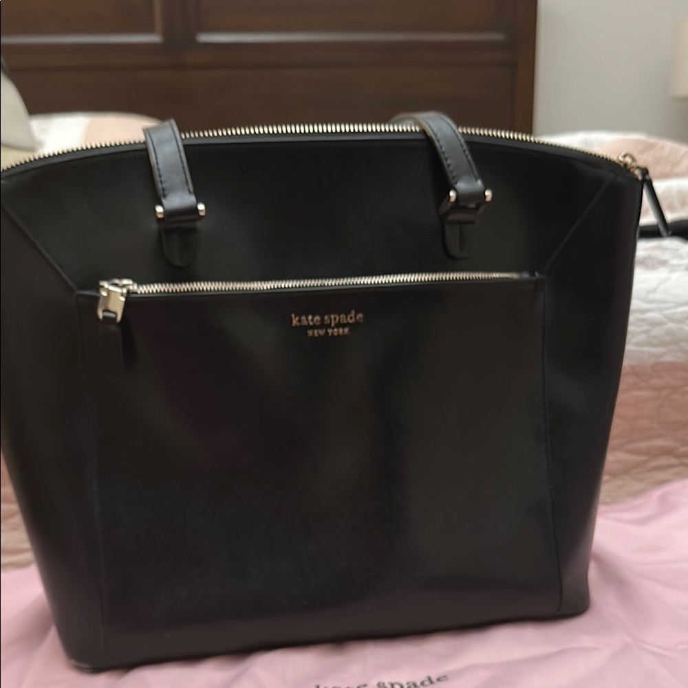 Kate Spade Black Leather Tote Bag